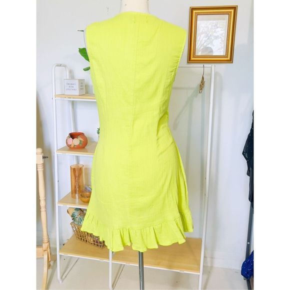 ASOS Design Lime Green Mini Ruffle Dress - Picture 5 of 5
